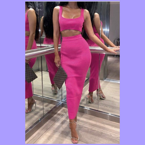 Fuchsia Skirt Set