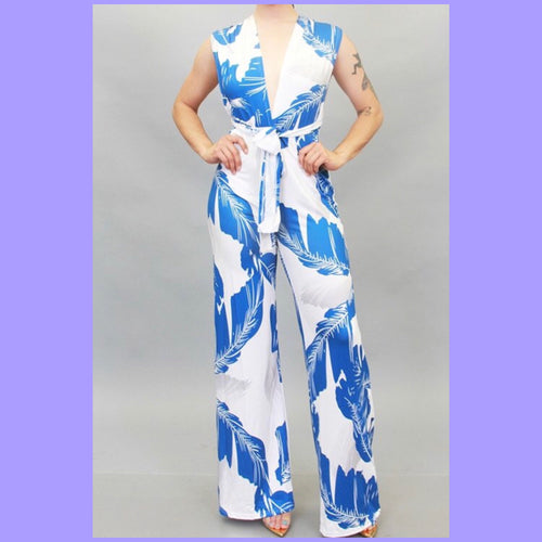 Blue Leaf Jumpsuit