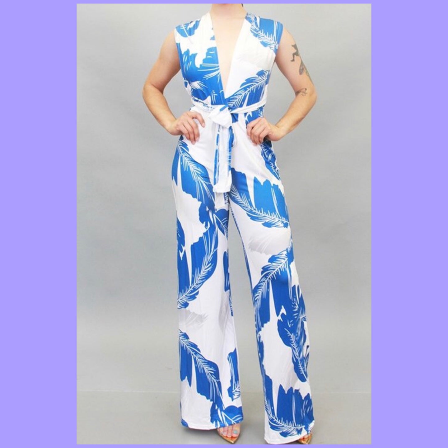 Blue Leaf Jumpsuit