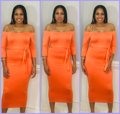 Orange Dreamsicle Midi Dress