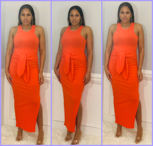 Orange Twist Dress