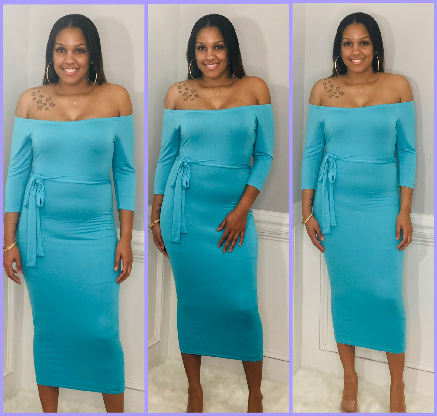 Blue Blush Midi Dress